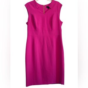 Tahari Sleeveless Sheath Dress Fuchsia Pink
